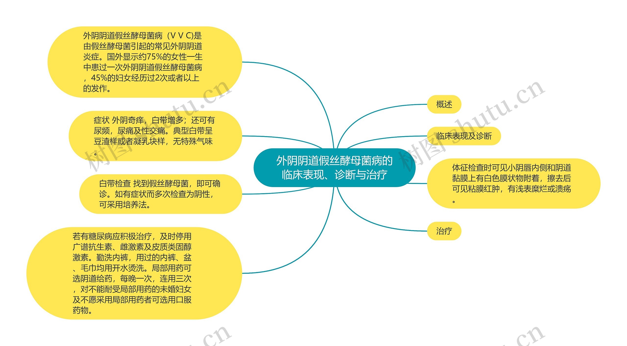 外阴阴道假丝酵母菌病的临床表现、诊断与治疗思维导图