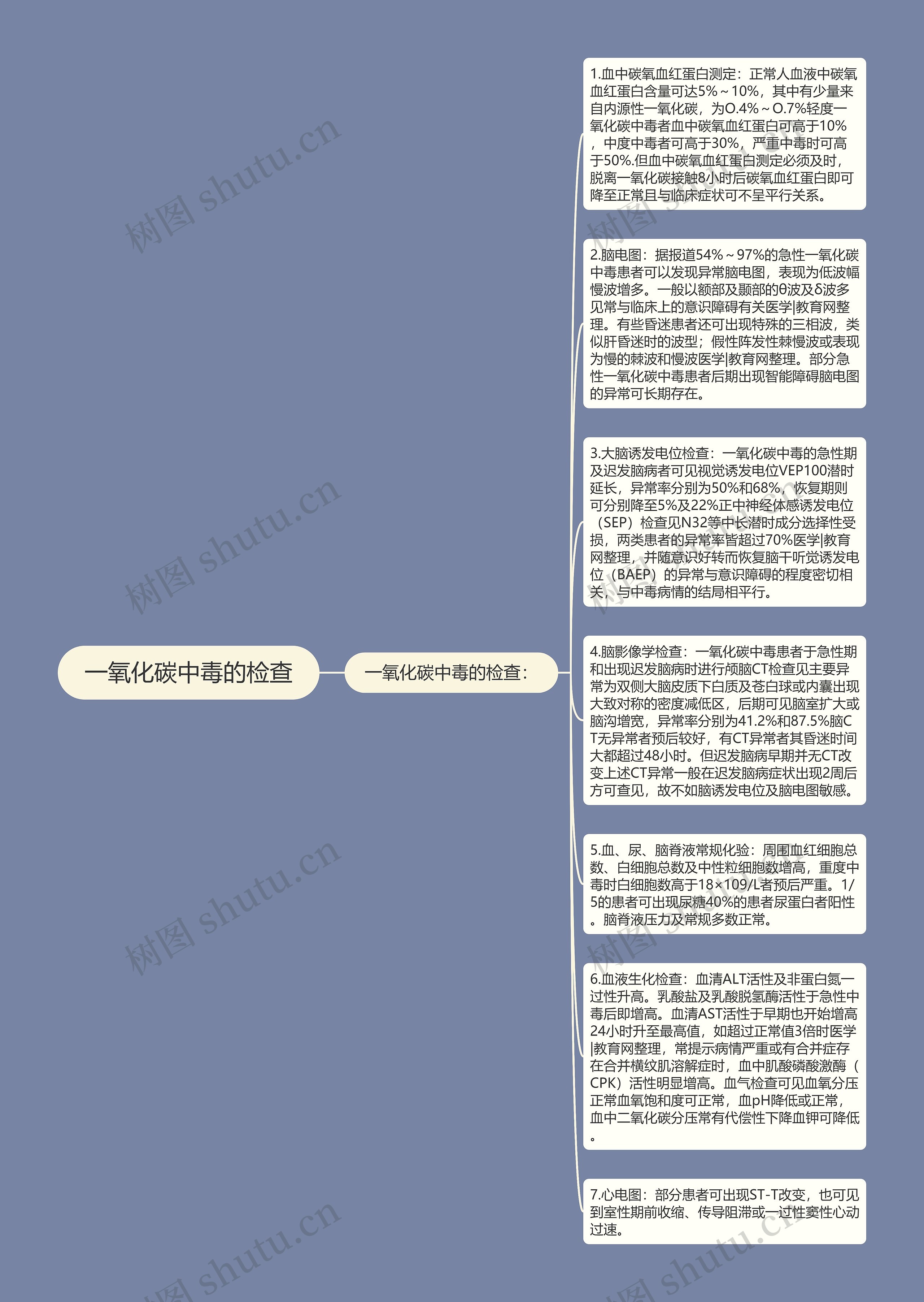 一氧化碳中毒的检查思维导图