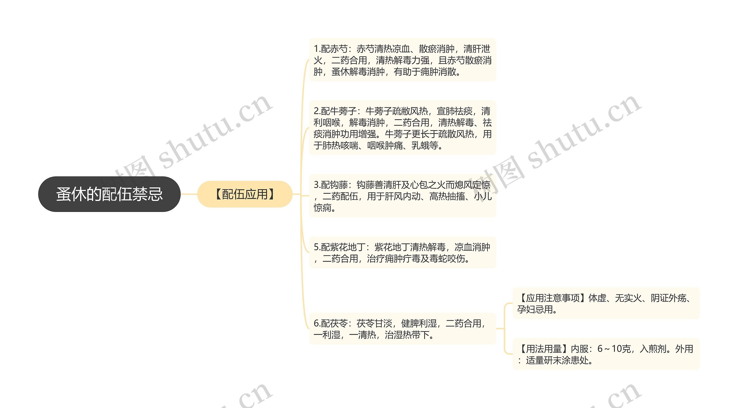 蚤休的配伍禁忌思维导图