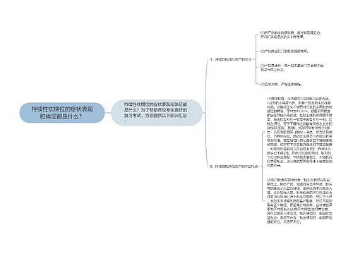 持续性枕横位的症状表现和体征都是什么？