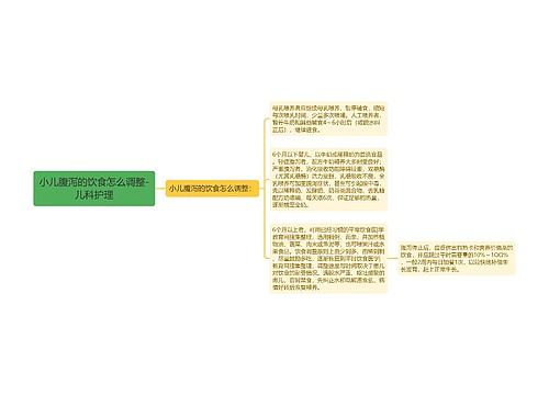 小儿腹泻的饮食怎么调整-儿科护理