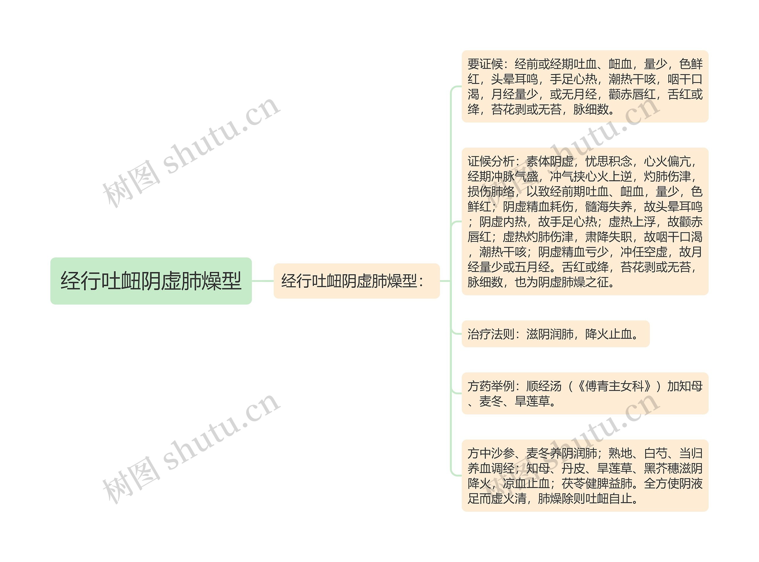 经行吐衄阴虚肺燥型思维导图