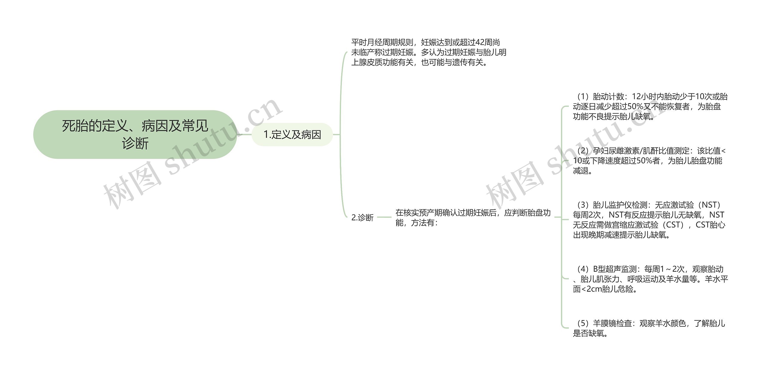 死胎的定义、病因及常见诊断思维导图