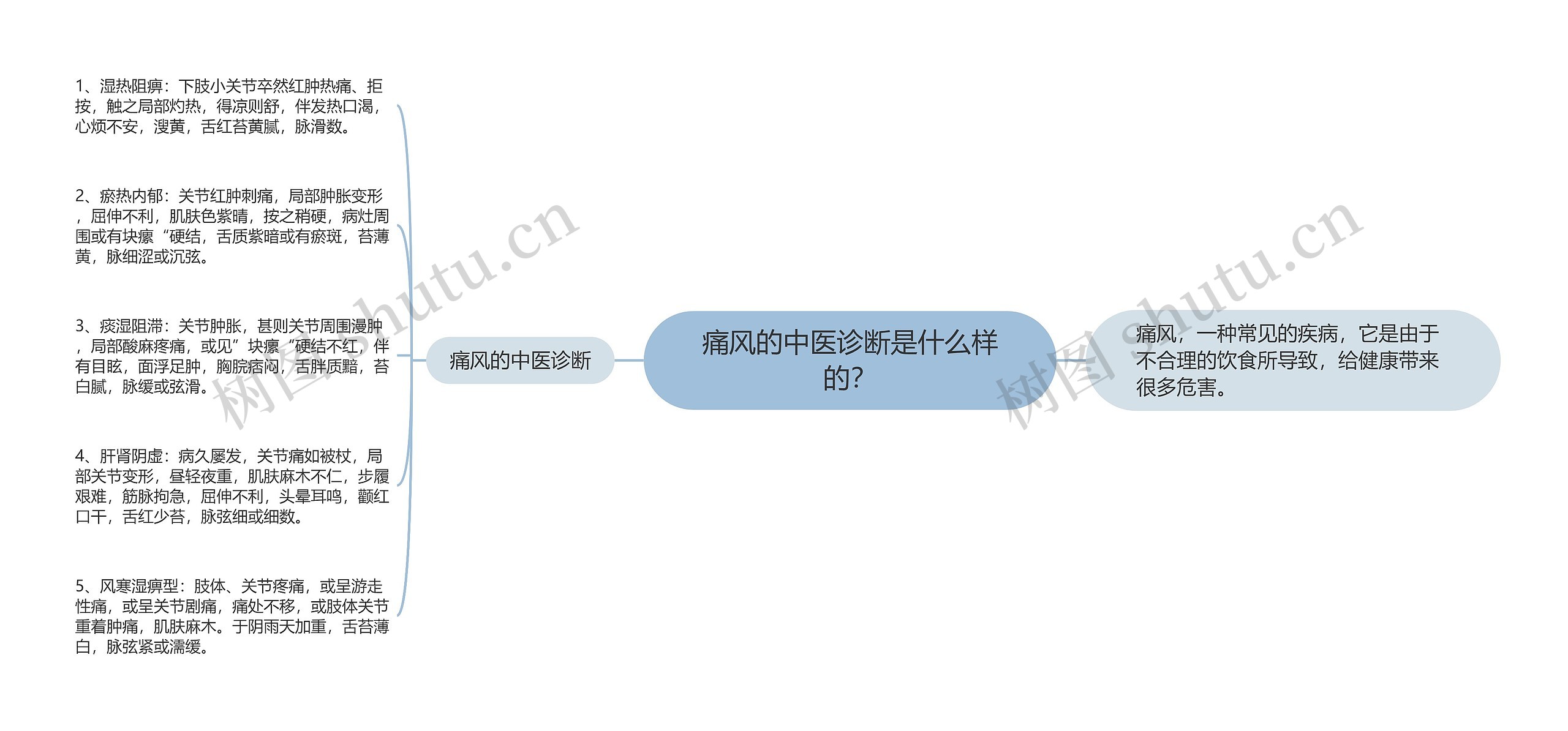 痛风的中医诊断是什么样的？思维导图