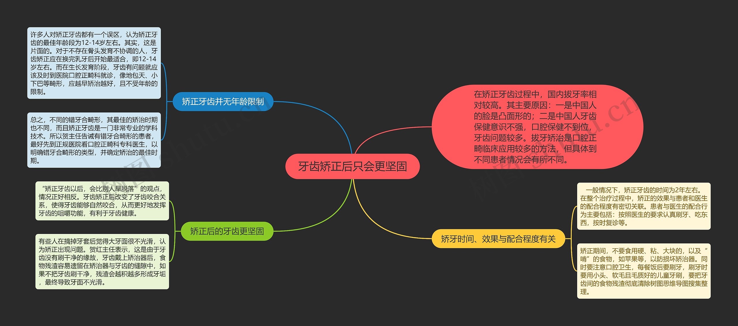 牙齿矫正后只会更坚固思维导图