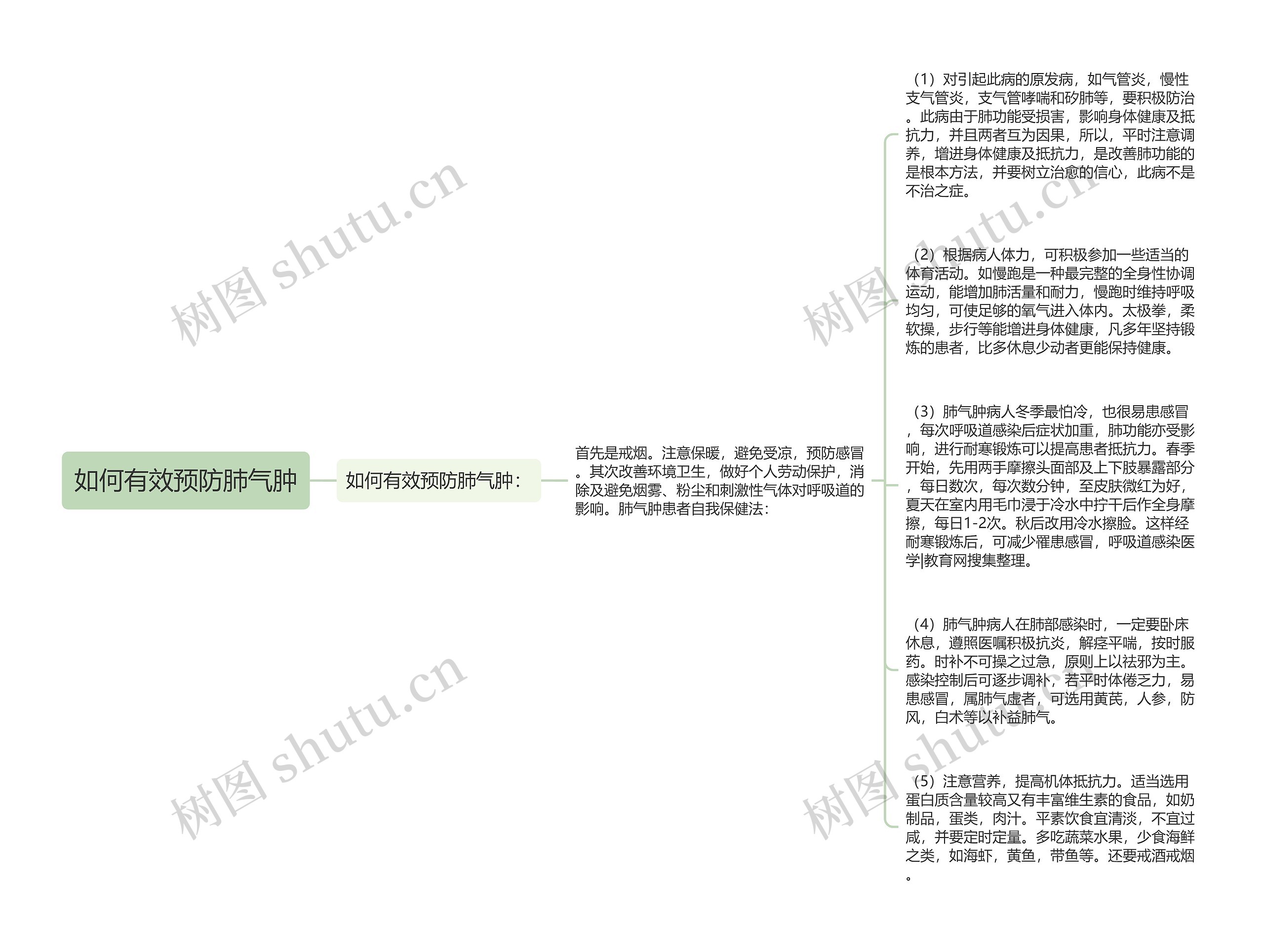 如何有效预防肺气肿思维导图