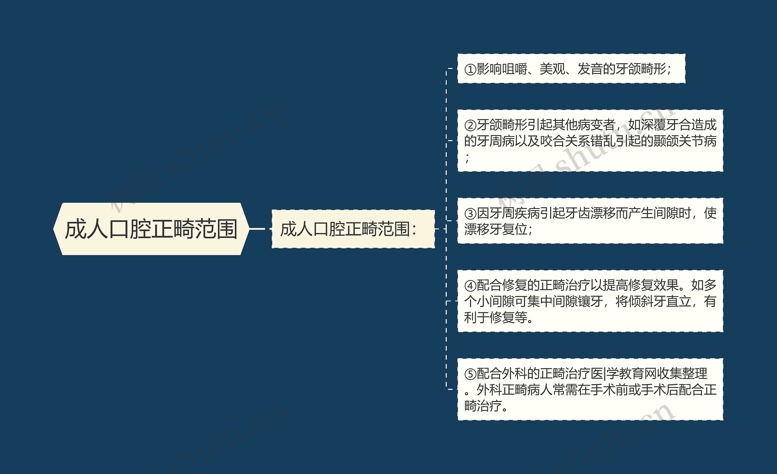 成人口腔正畸范围思维导图