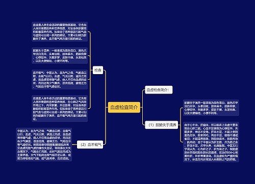 血虚检查简介