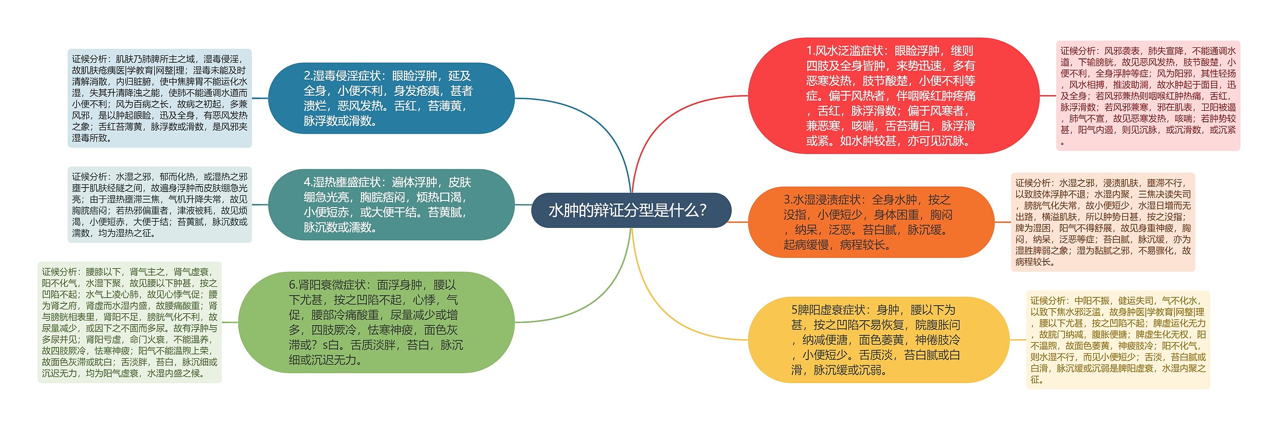 水肿的辩证分型是什么？思维导图