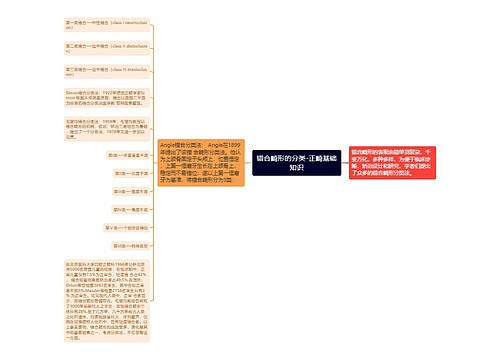 错合畸形的分类-正畸基础知识