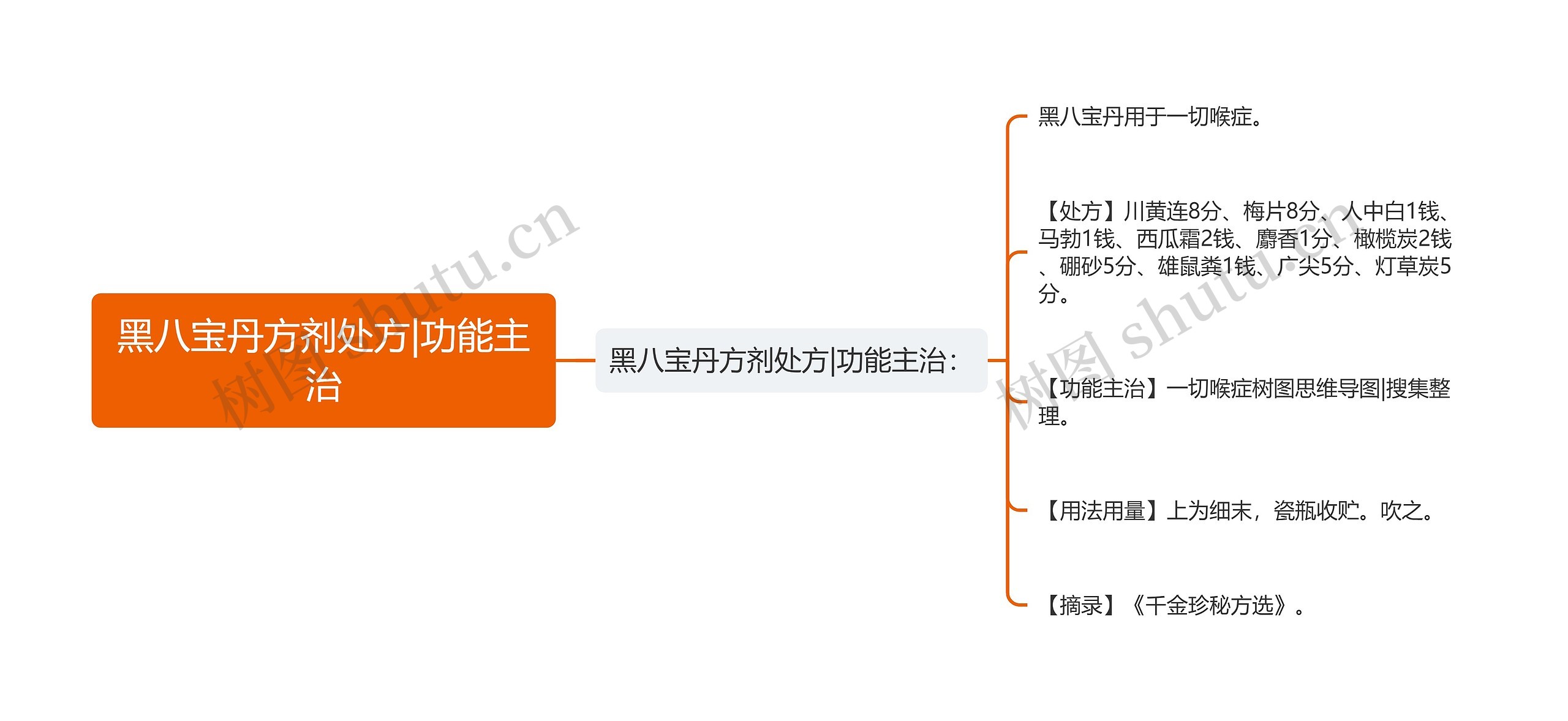 黑八宝丹方剂处方|功能主治思维导图