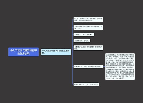 小儿气管支气管异物有哪些临床表现