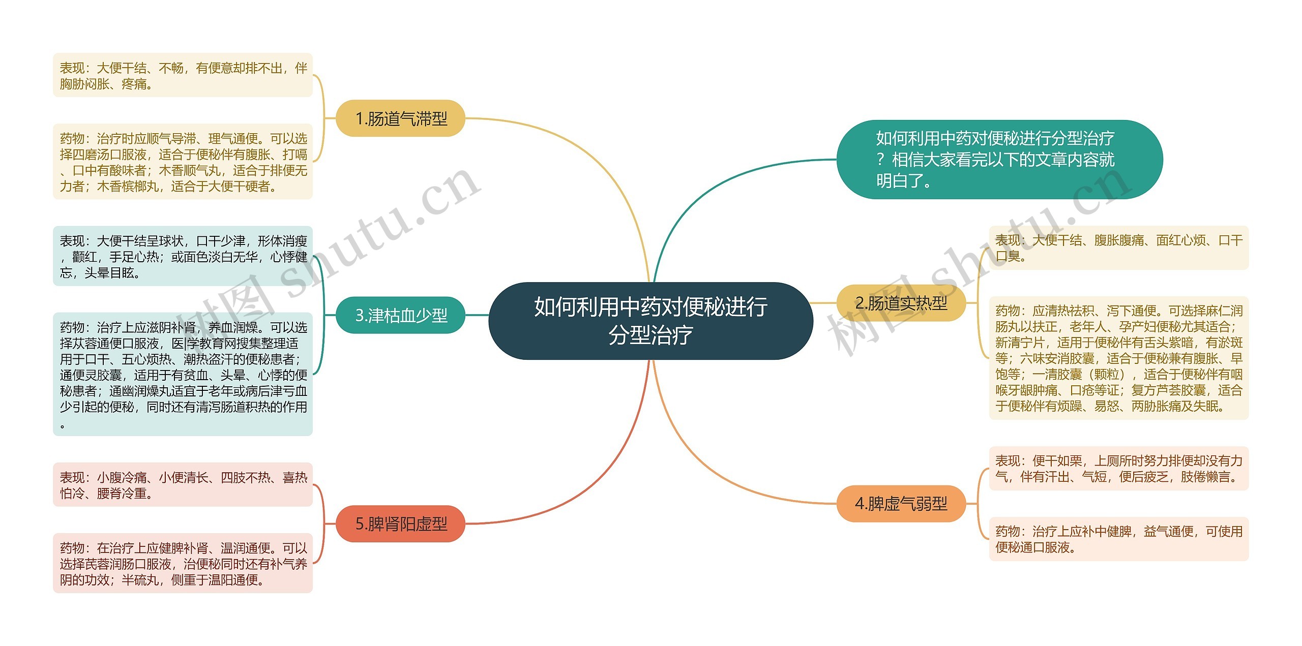 如何利用中药对便秘进行分型治疗思维导图