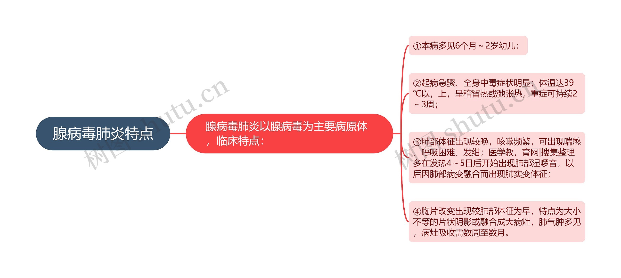 腺病毒肺炎特点思维导图