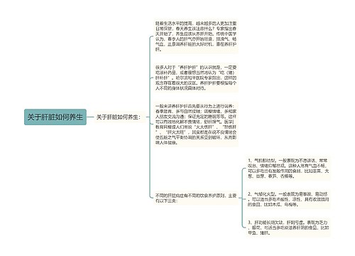 关于肝脏如何养生