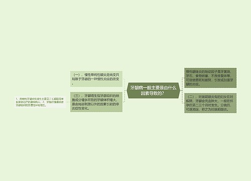 牙龈病一般主要是由什么因素导致的？