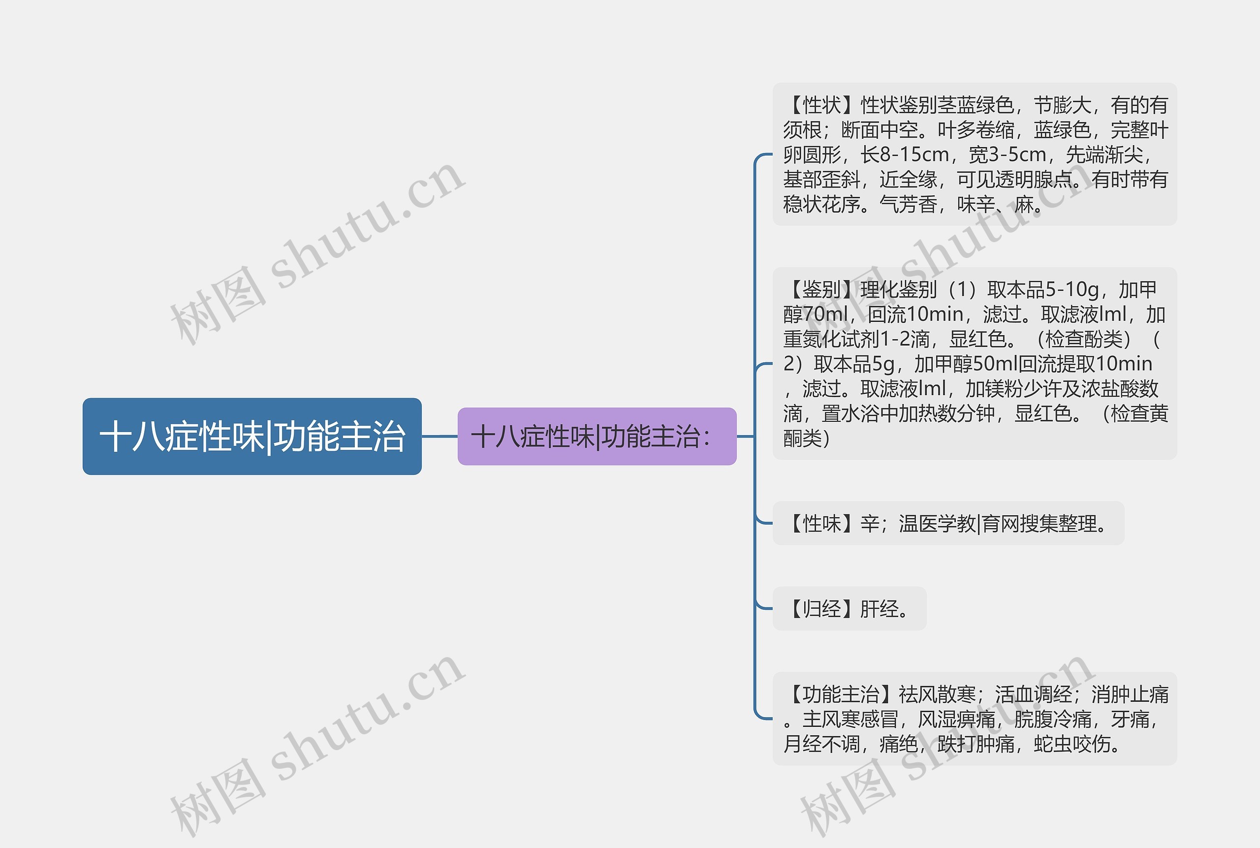 十八症性味|功能主治思维导图