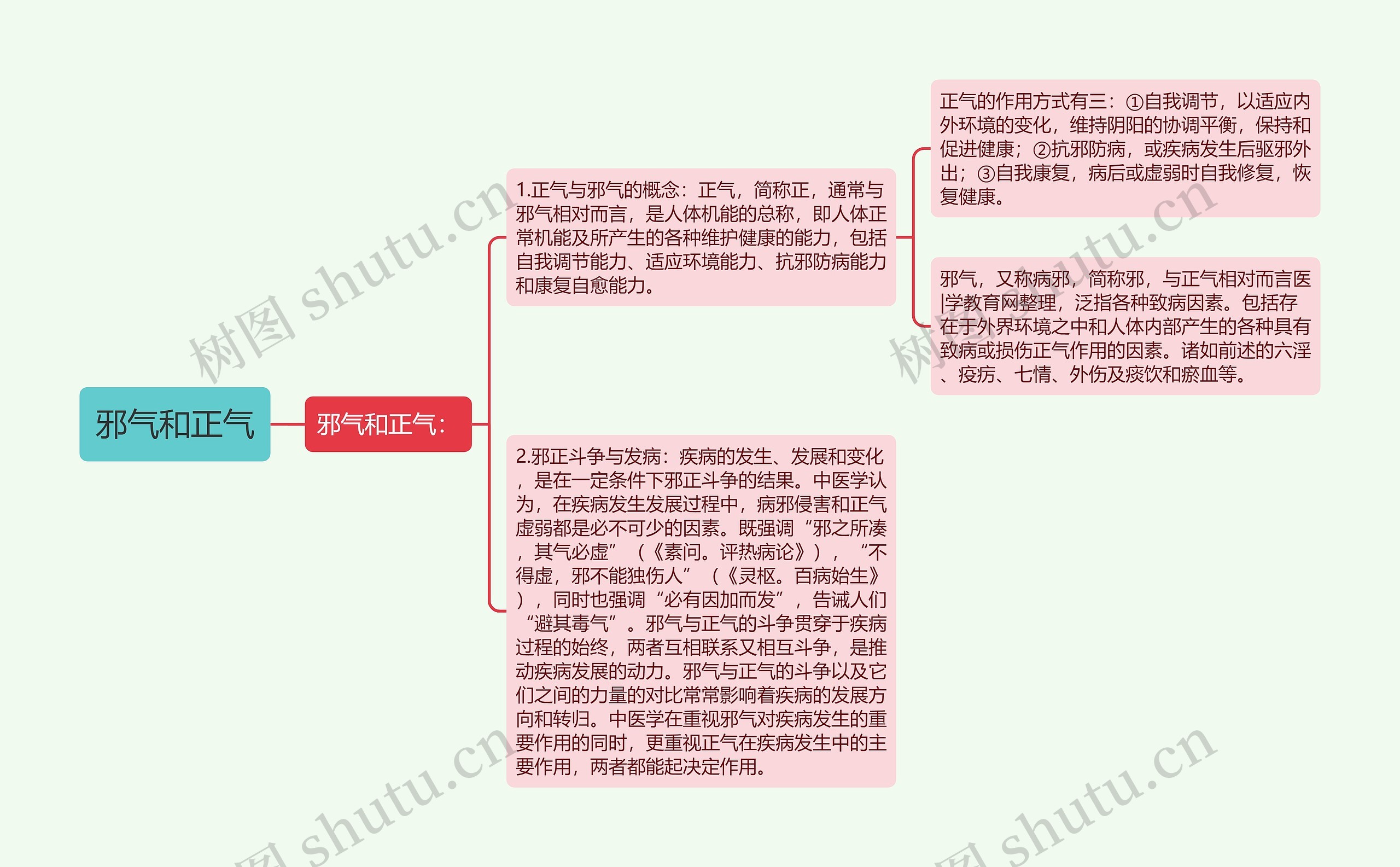 邪气和正气思维导图