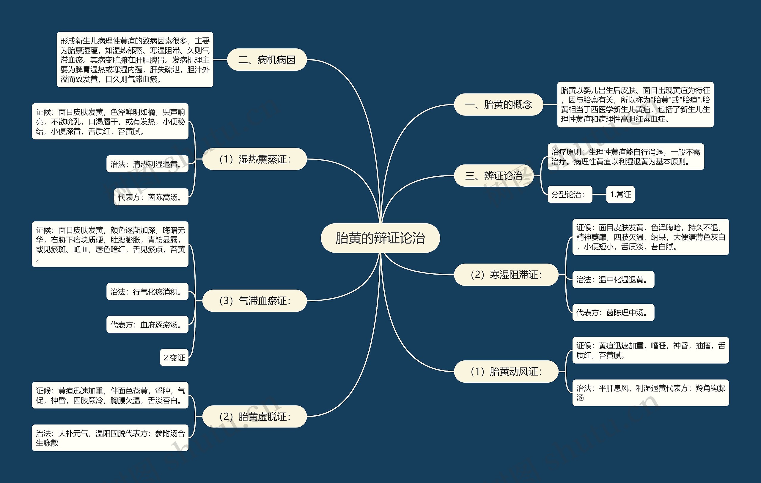 胎黄的辩证论治思维导图