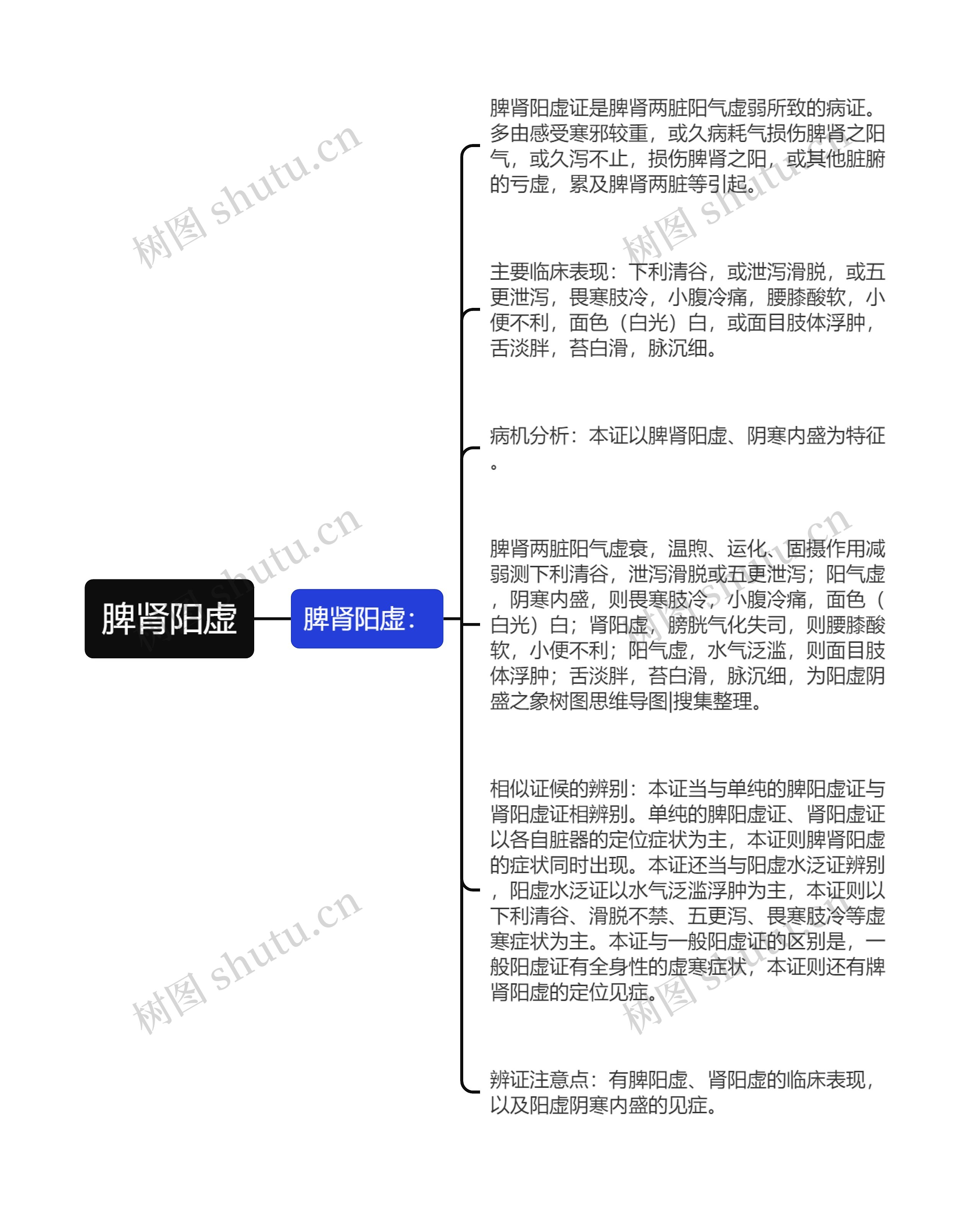 脾肾阳虚思维导图