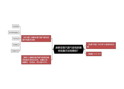 麻醉设备汽路气密性的基本检查方法有哪些？