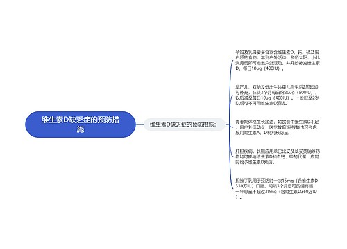 维生素D缺乏症的预防措施