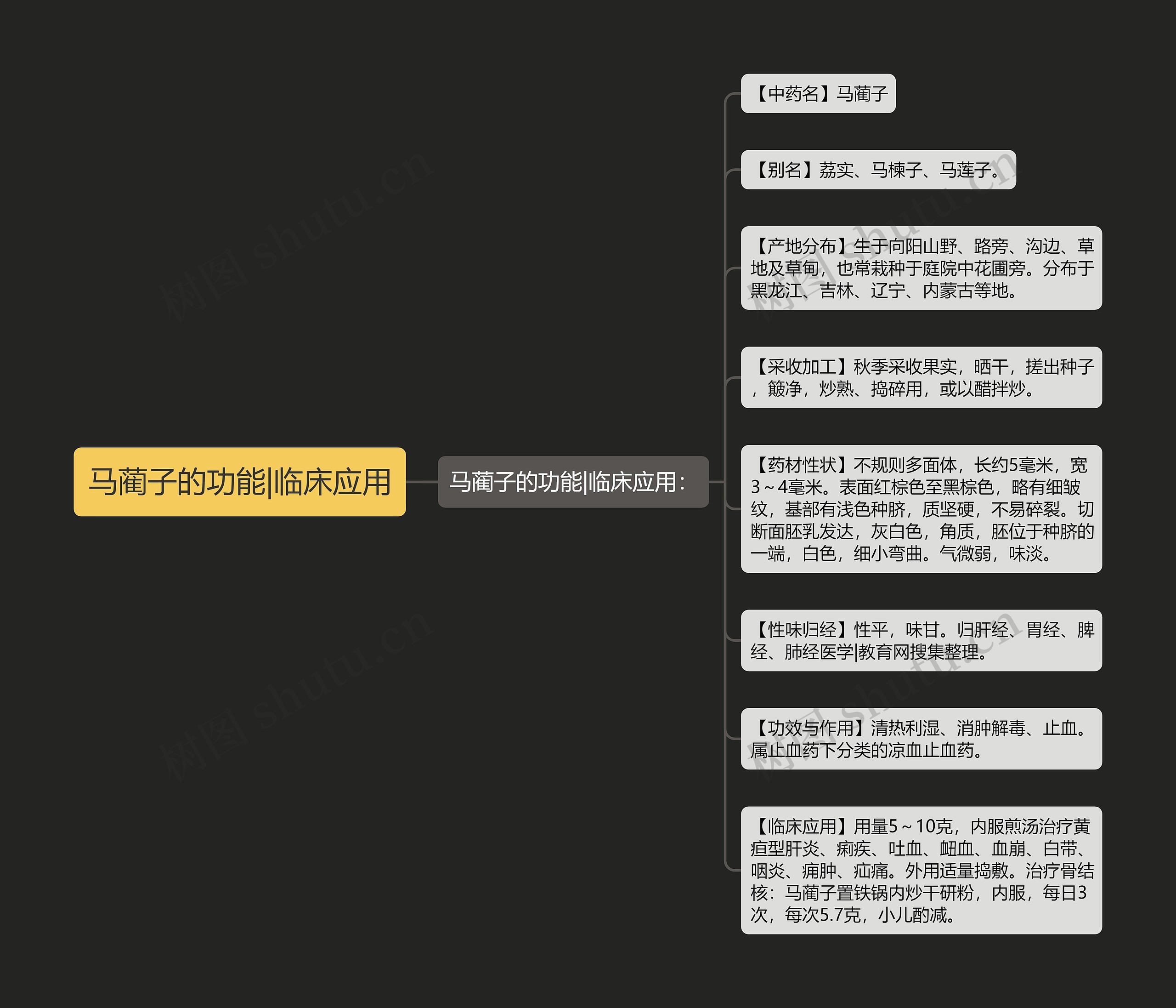 马蔺子的功能|临床应用思维导图