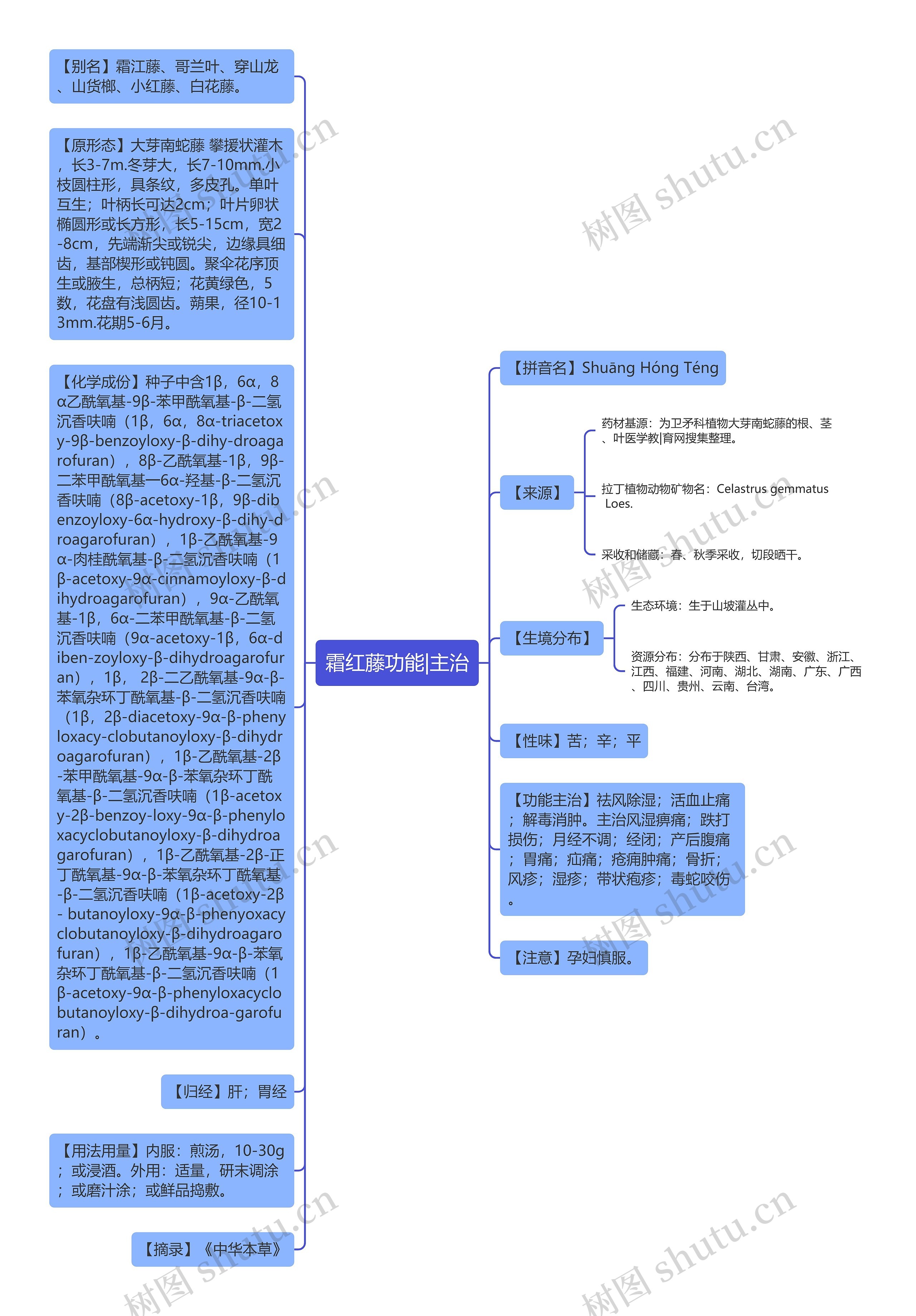 霜红藤功能|主治思维导图