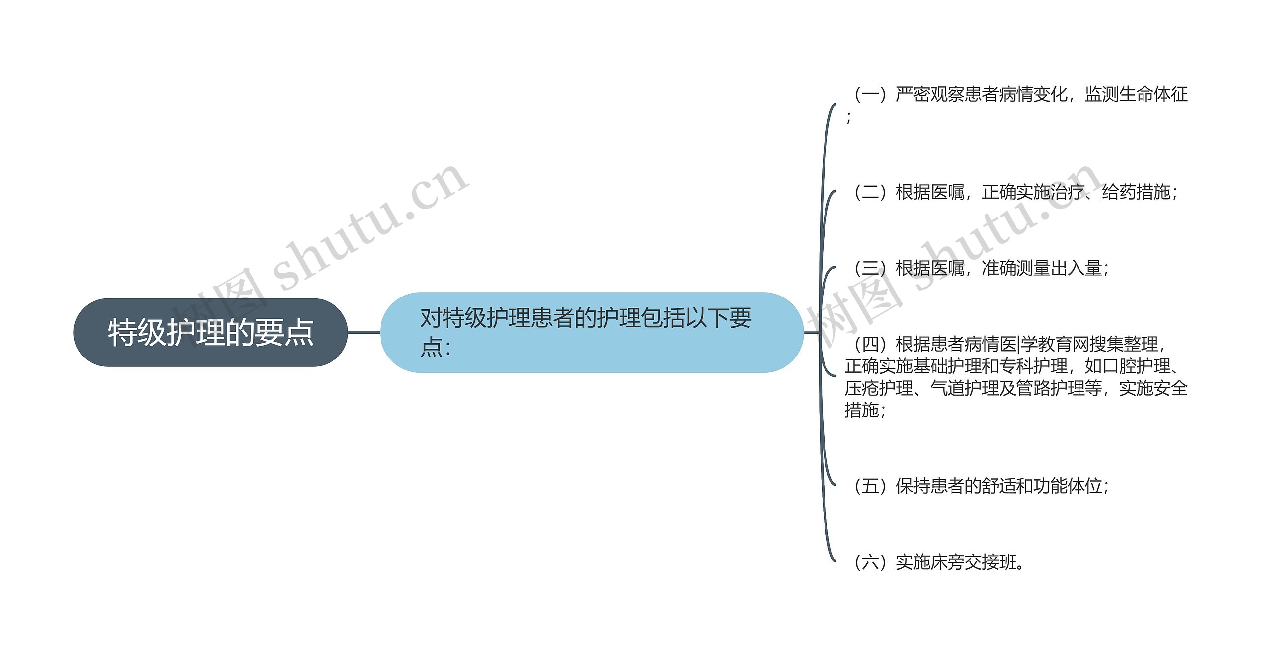 特级护理的要点思维导图