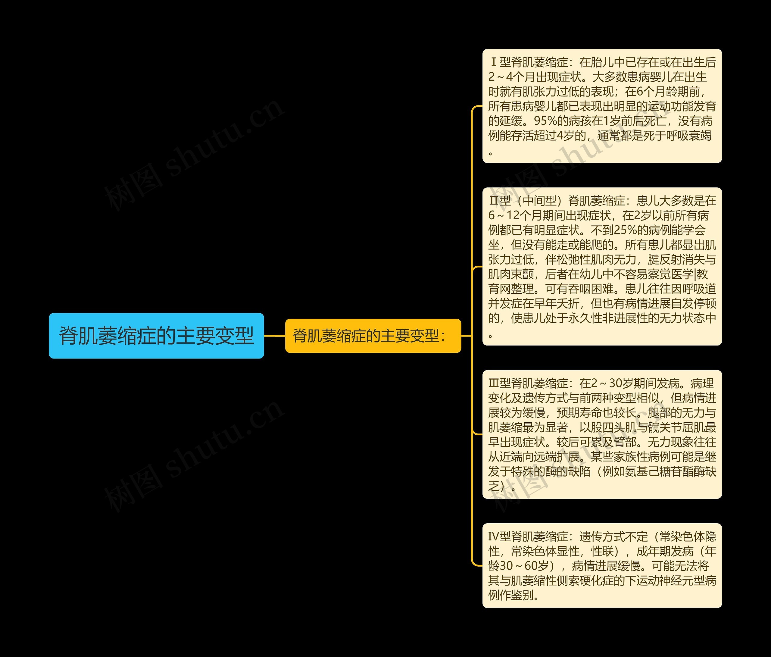 脊肌萎缩症的主要变型思维导图