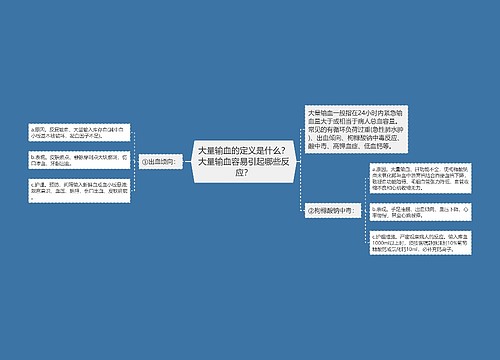 大量输血的定义是什么？大量输血容易引起哪些反应？