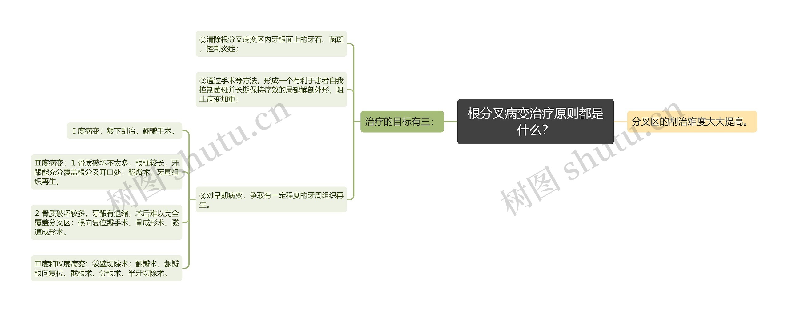 根分叉病变治疗原则都是什么？思维导图