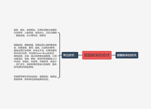 额颞痴呆的症状