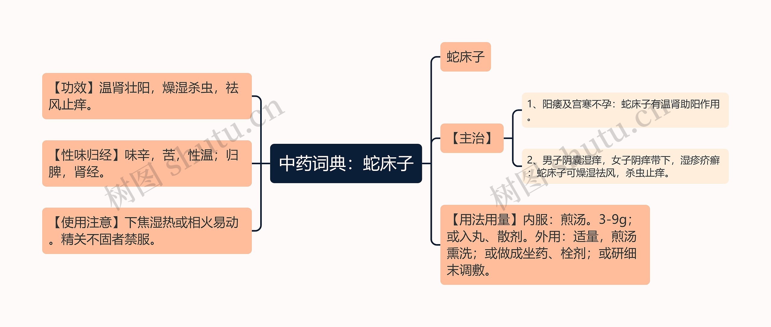 中药词典：蛇床子思维导图