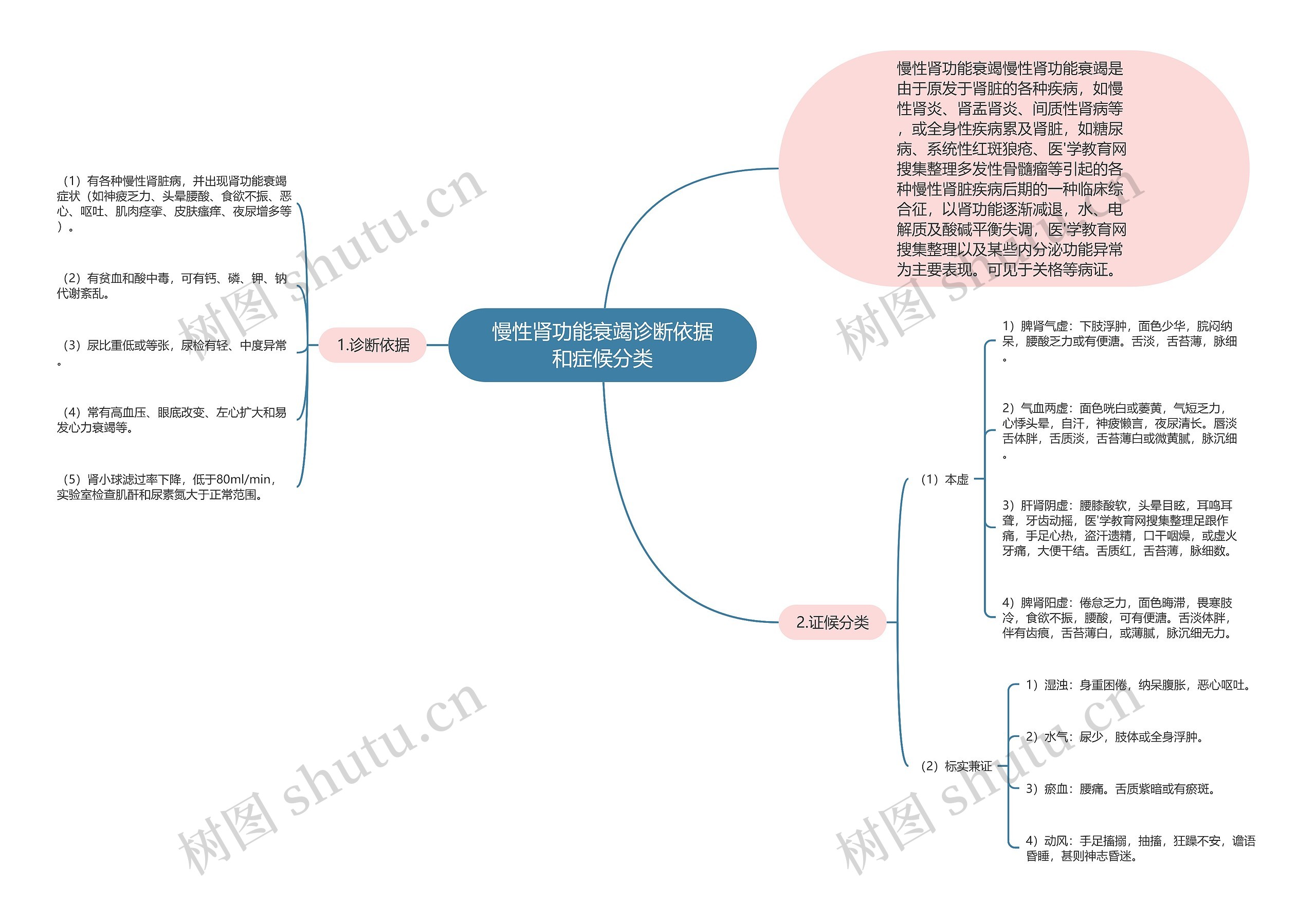 慢性肾功能衰竭诊断依据和症候分类