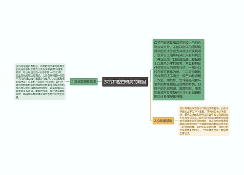 探究口腔白斑病的病因