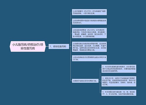 小儿腹泻病/药物治疗/感染性腹泻病