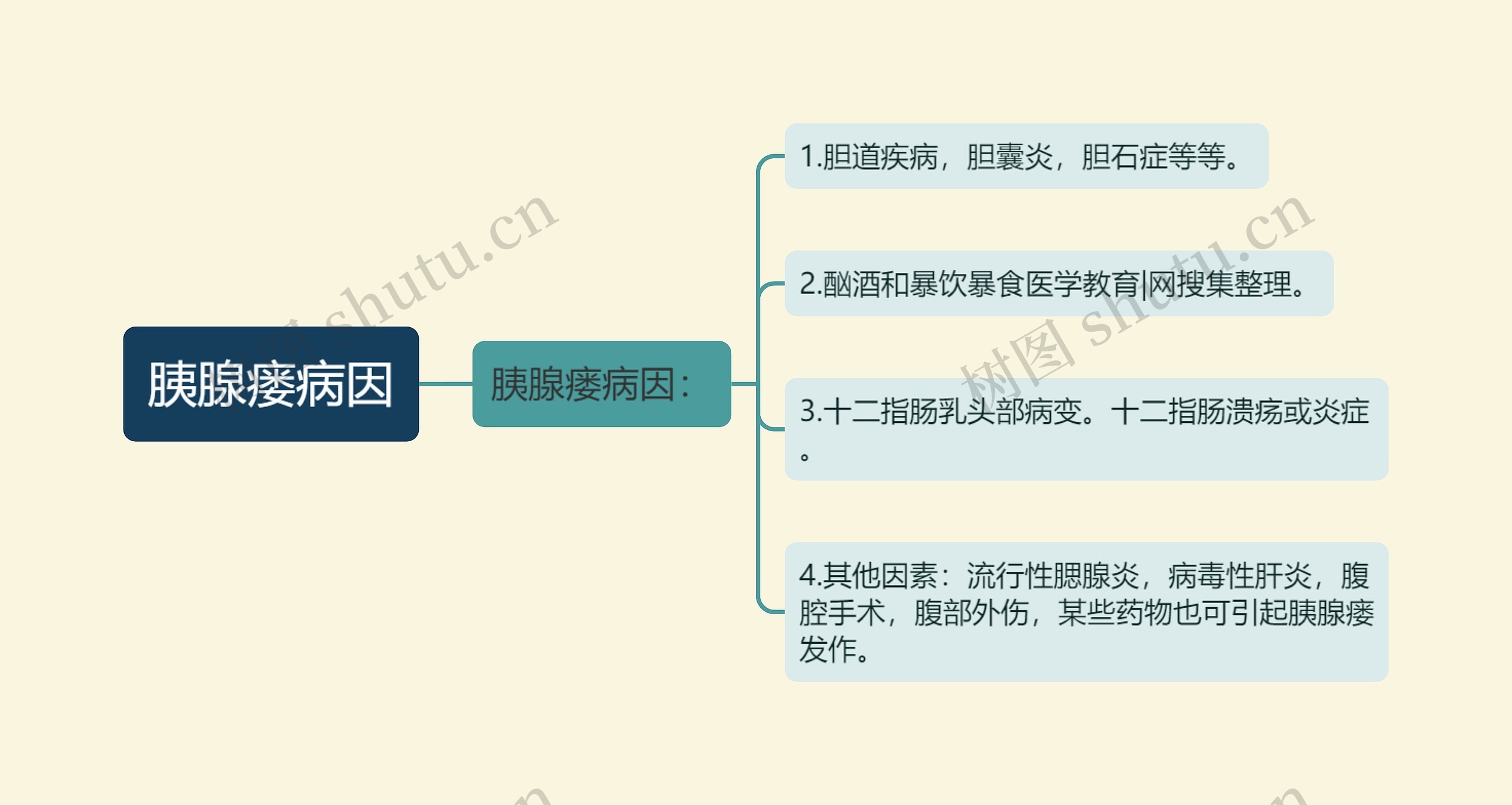 胰腺瘘病因思维导图