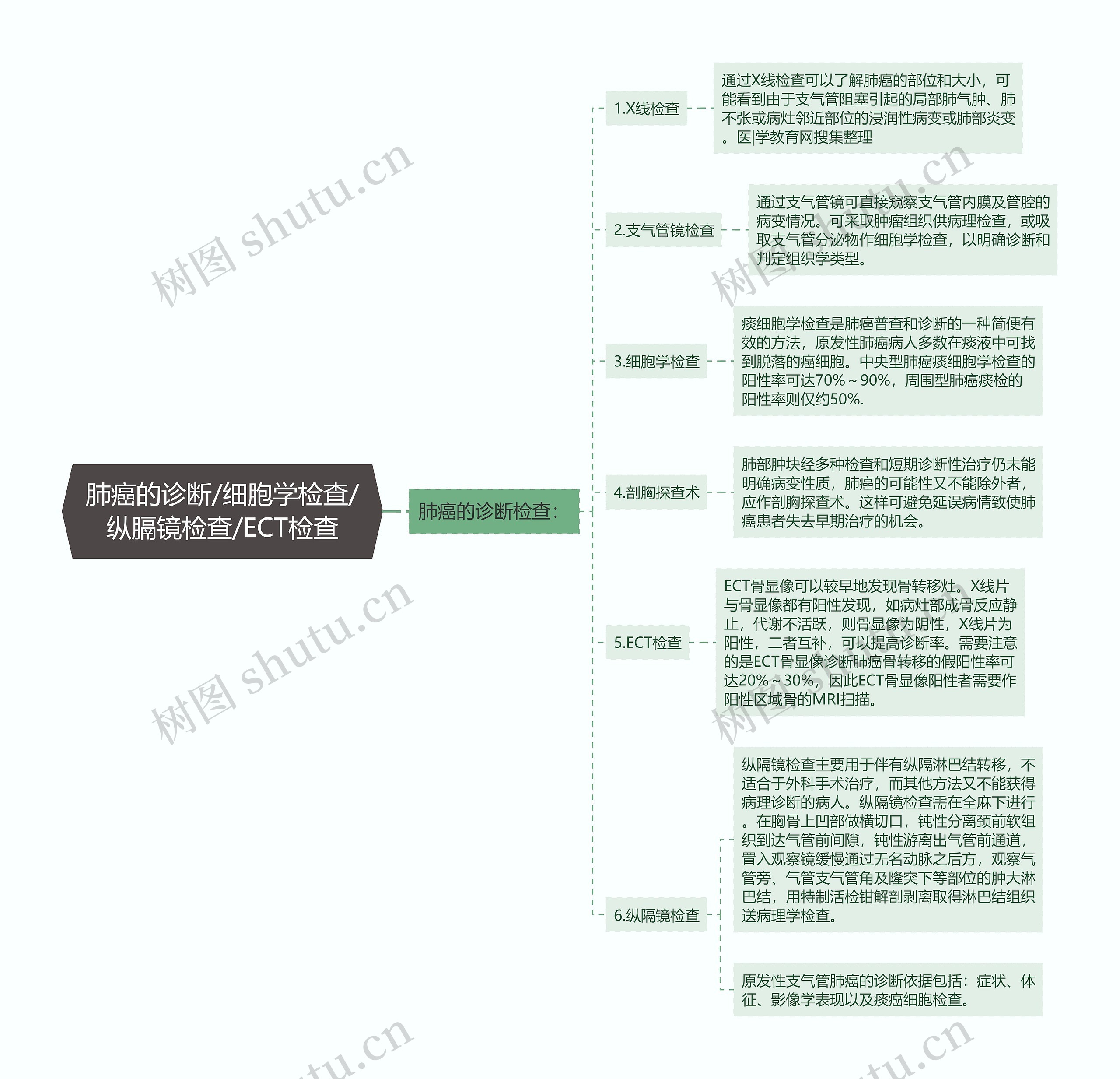 肺癌的诊断/细胞学检查/纵膈镜检查/ECT检查