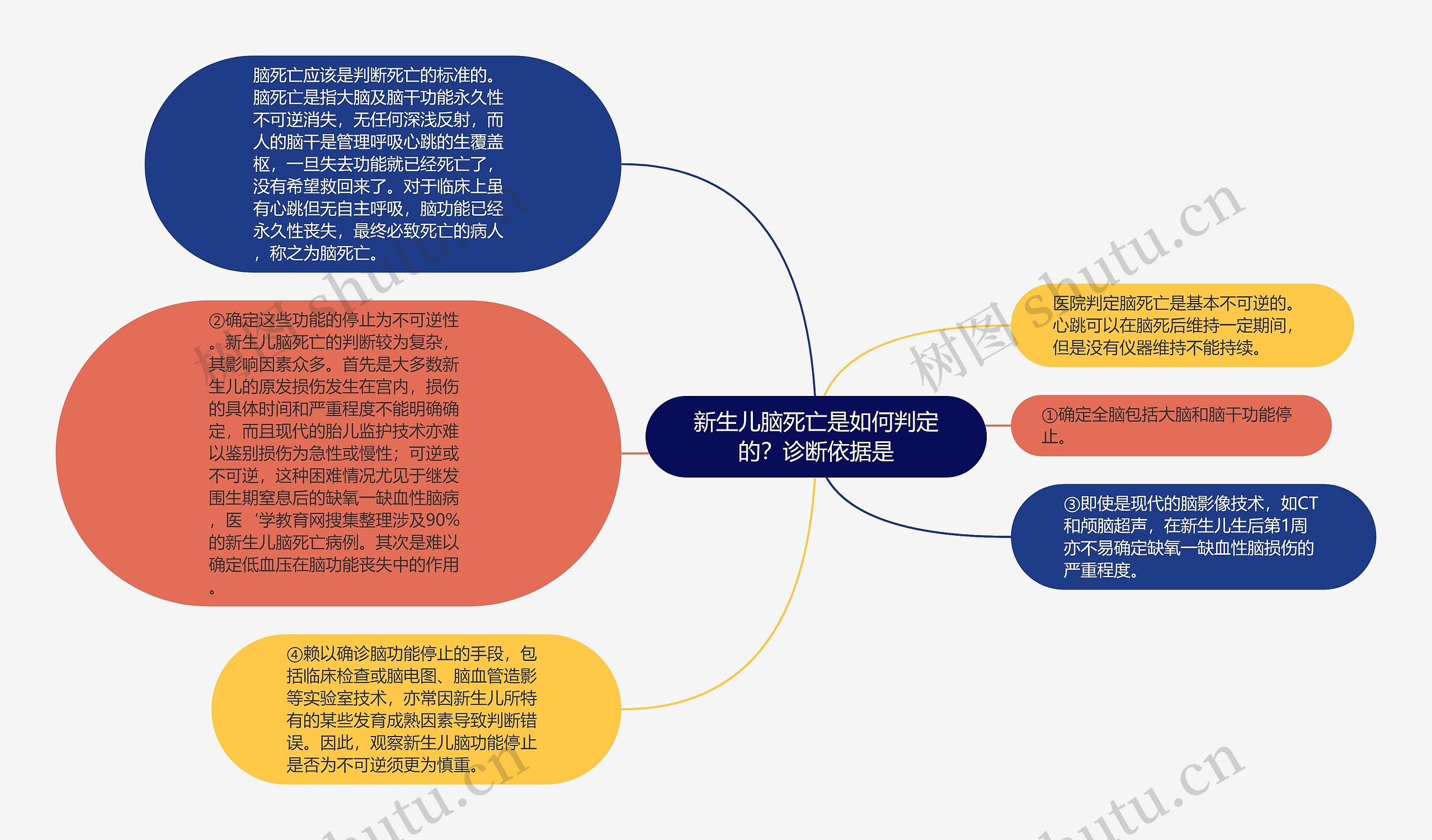 新生儿脑死亡是如何判定的？诊断依据是思维导图