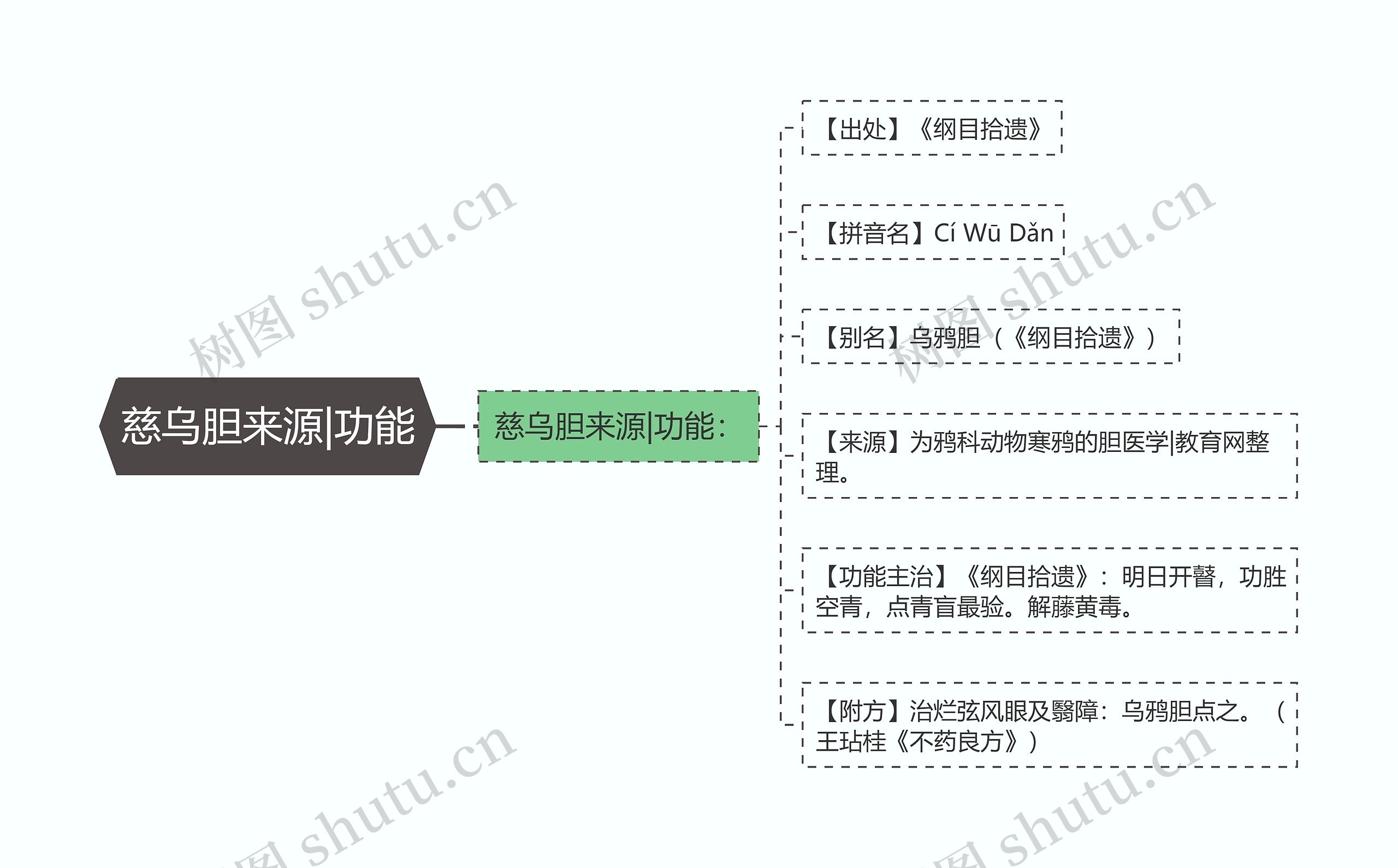 慈乌胆来源|功能思维导图