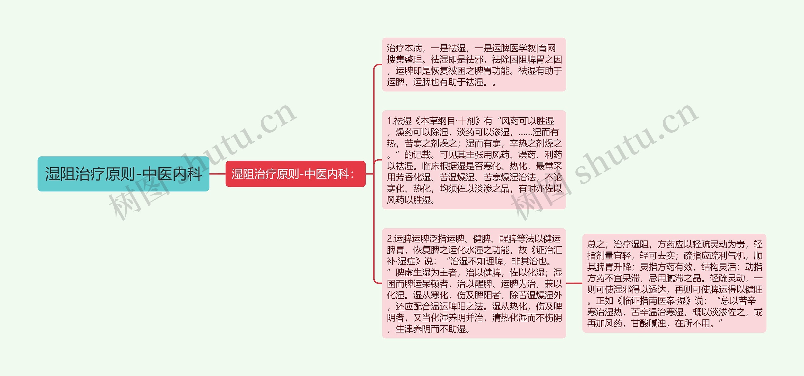 湿阻治疗原则-中医内科思维导图