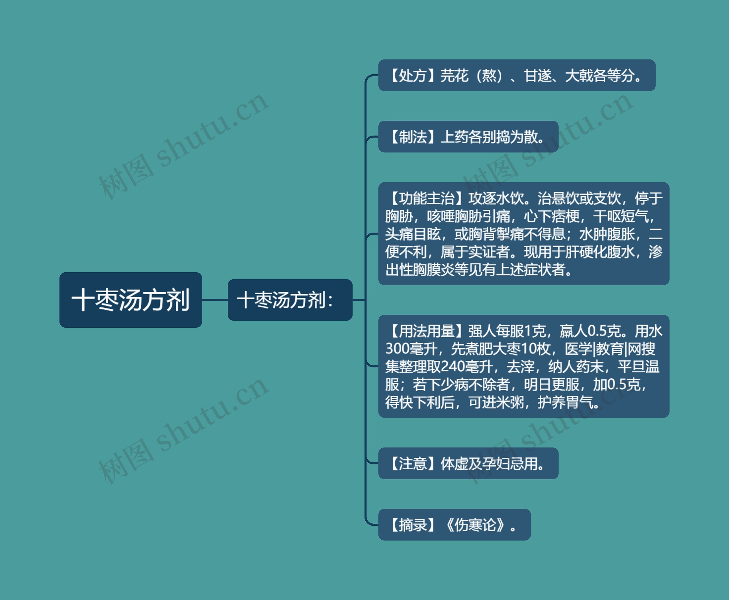 十枣汤方剂思维导图