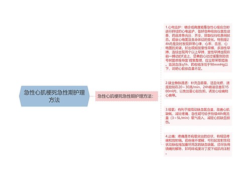 急性心肌梗死急性期护理方法