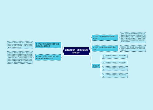 运输合同的一般权利义务有哪些？