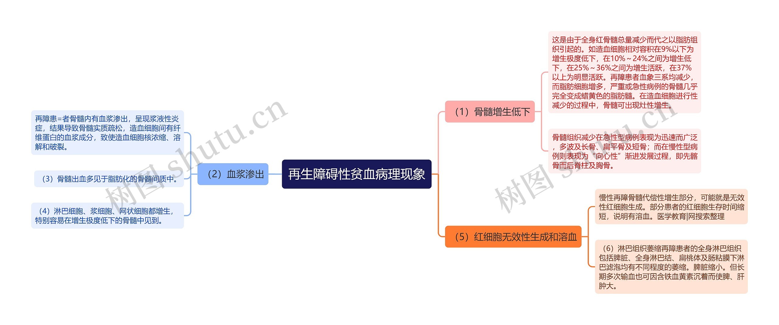 再生障碍性贫血病理现象思维导图