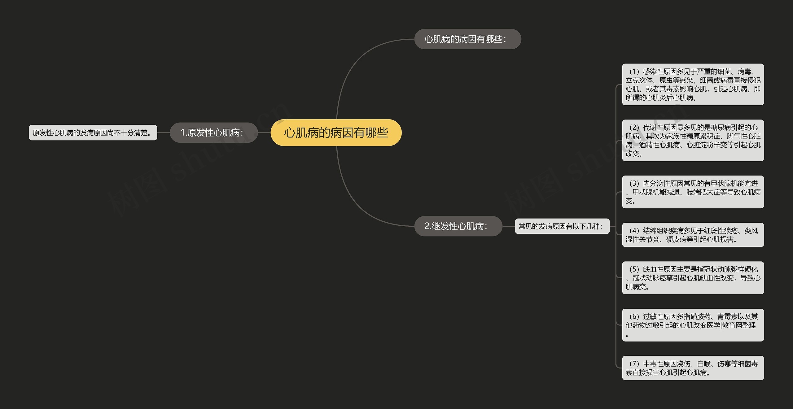 心肌病的病因有哪些思维导图
