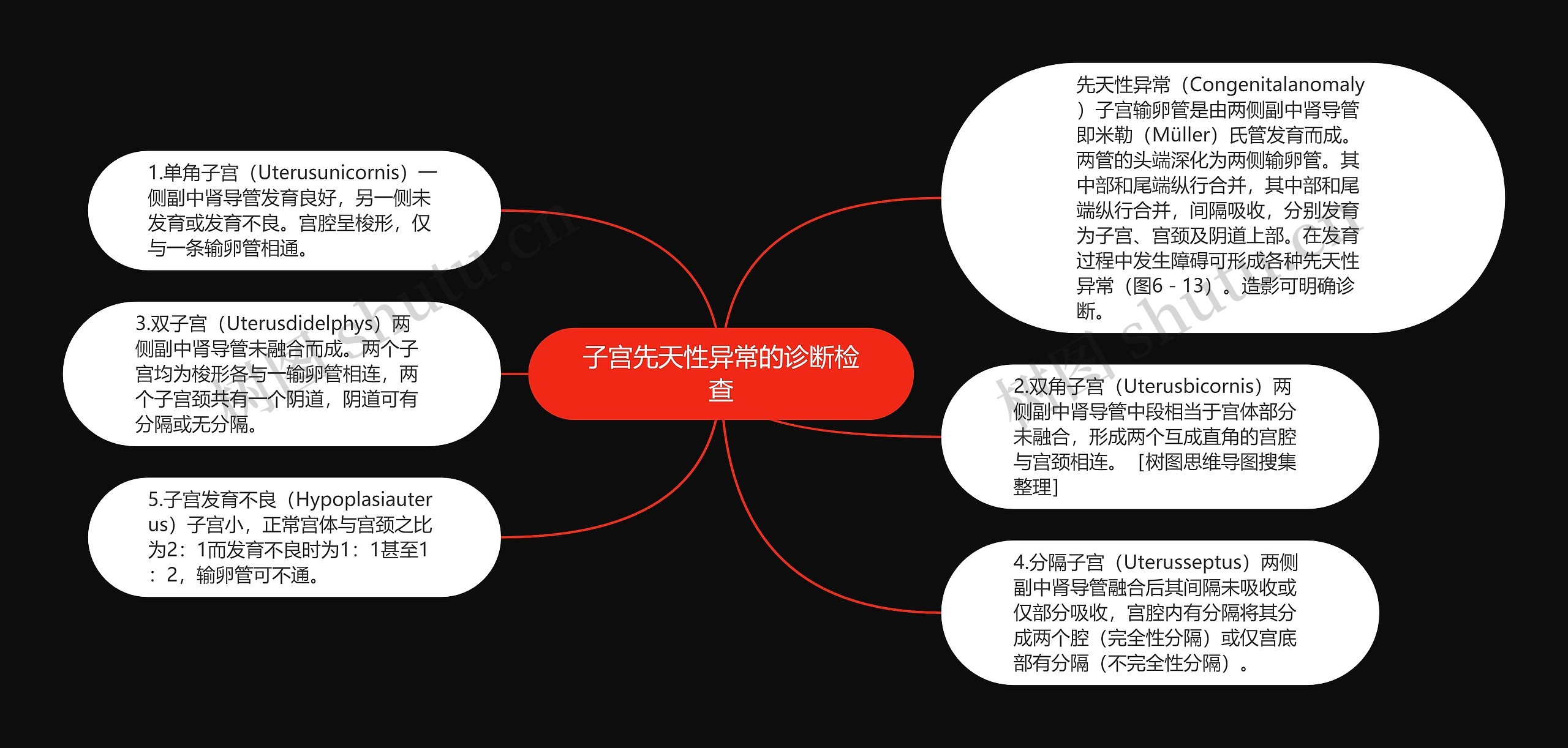 子宫先天性异常的诊断检查思维导图