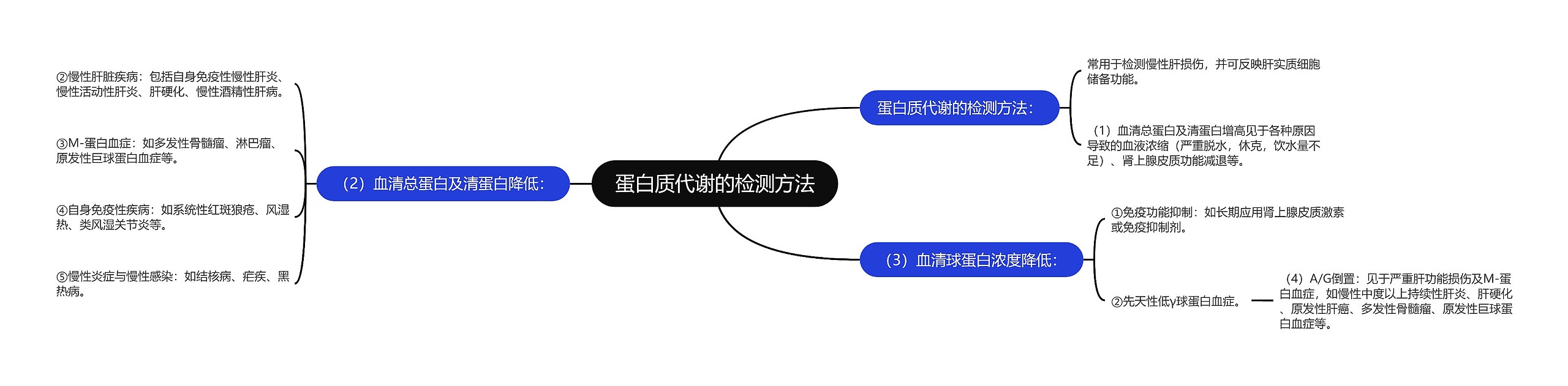 蛋白质代谢的检测方法思维导图