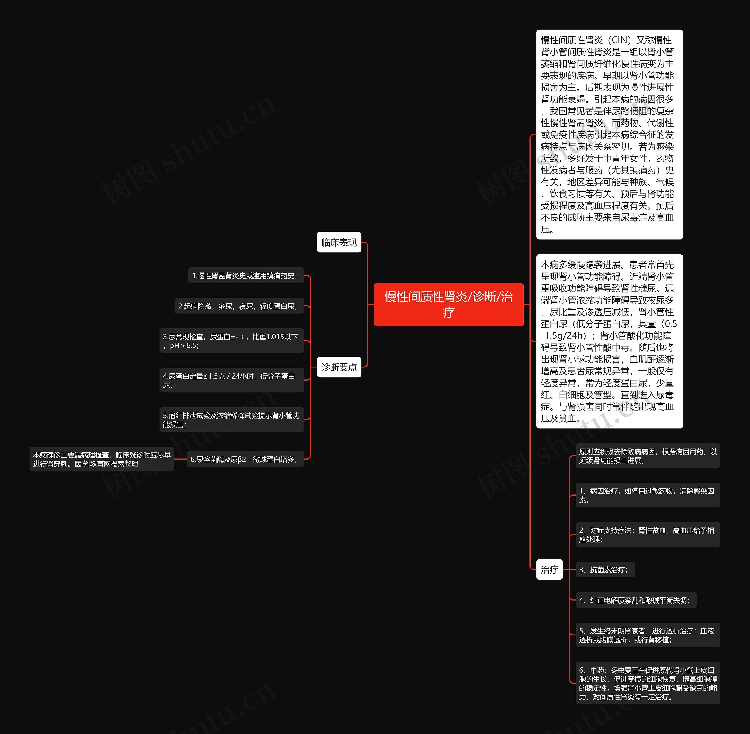 慢性间质性肾炎/诊断/治疗思维导图